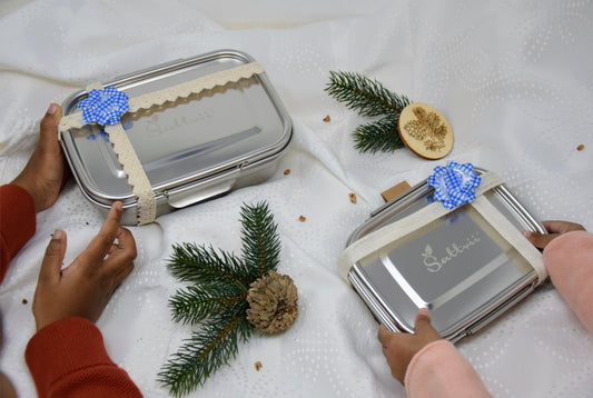 Nachhaltige Weihnachtsgeschenke: Premium-Edelstahl-Brotdosen für Kinder - Sattvii®