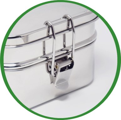 Hardclip Bento box Bundle: 500ml, 800ml und 1000ml: mit Mini-Behältern! - Edelstahl Lunchboxen von Sattvii®