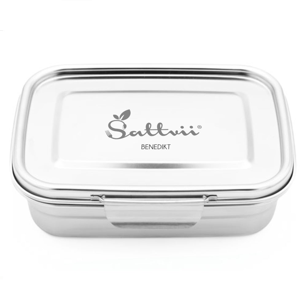 Personalisierte Brotdose mit Gravur - Edelstahl Lunchboxen von Sattvii®